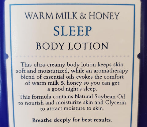 Bath and Body Works Aromatherapy Sleep Warm Milk and Honey Lotion 6.5 Ounce Original