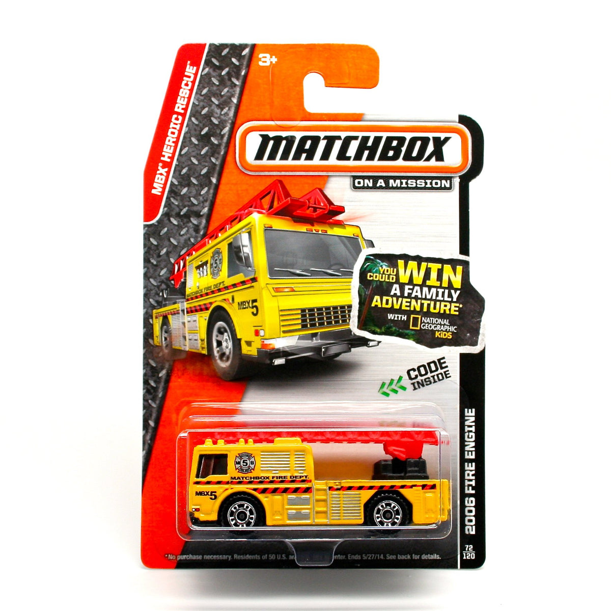Matchbox, 2014 MBX Heroic Rescue, 2006 Fire Engine [Yellow] 72/120