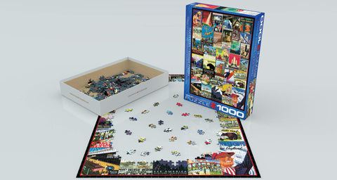 EuroGraphics Travel USA Vintage Ads Jigsaw Puzzle (1000 Piece)