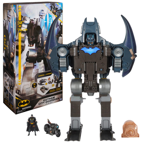 DC Comics Batman, Gotham City Guardian Playset, 4-in-1 Transformation, Batman Figure, Lights & 40+ Sounds, Kids Toy for Boys & Girls Ages 5+