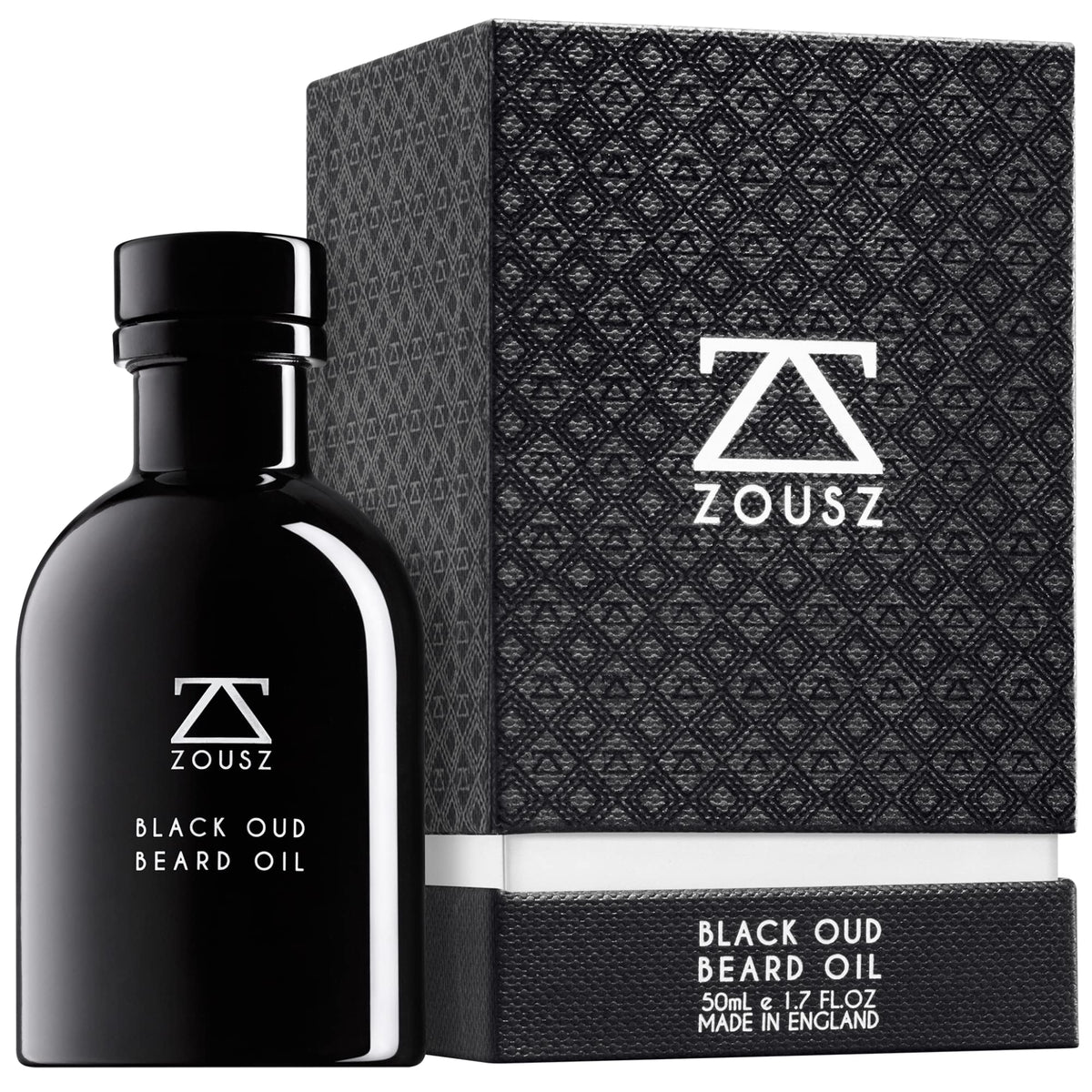 ZOUSZ Beard Oil For Men - Black Oud & Sandalwood Scent, Beard Growth & Conditioning With Natural & Organic Essential Oils - Softens, Non-Greasy, Moisturises, Luxury MenÃ¢â‚¬â„¢s Gift - Vegan 50mL