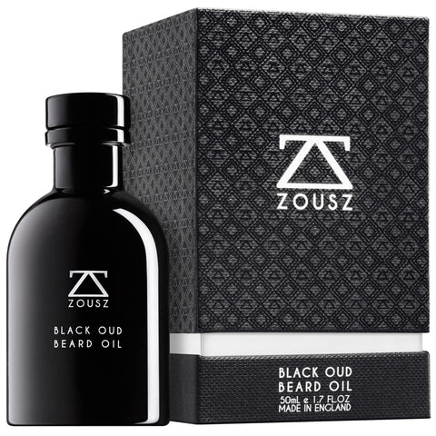 ZOUSZ Beard Oil For Men - Black Oud & Sandalwood Scent, Beard Growth & Conditioning With Natural & Organic Essential Oils - Softens, Non-Greasy, Moisturises, Luxury MenÃ¢â‚¬â„¢s Gift - Vegan 50mL