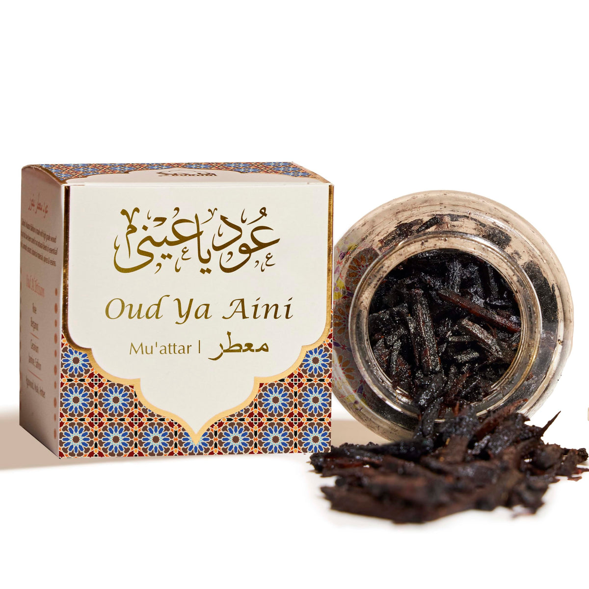 Oud Ya Aini Muattar Bakhoor ??? ?? ???? ???? ???? by Dukhni | 1 Box with 40g of Authentic Arabic Wood Chip Bakhoor Incense | Perfect for Prayer, Namaaz, Ceremony, Meditation, Relaxation, Religion
