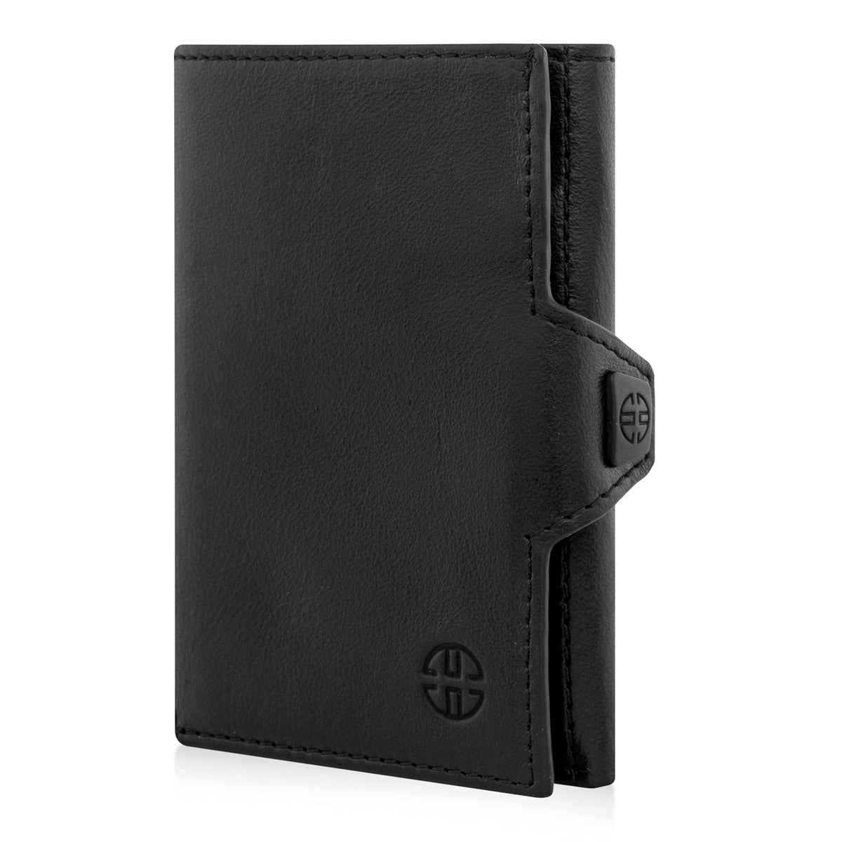 TRUSADOR Toscana Trifold Leather Wallet For Men and Women Card Holder with RFID Protection (Without Coin Pocket, Black)