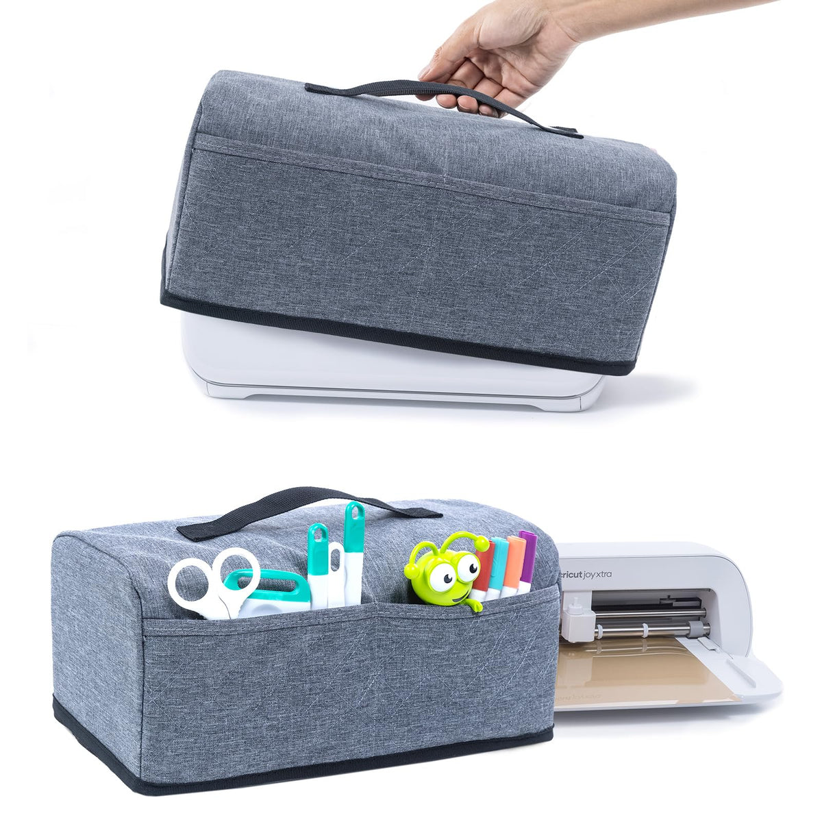 AMOIGEE Dust Cover Compatible with Cricut Joy Xtra Smart Cutting Machine, Cricut Cover with Pockets for Cricut Accessories, Cricut Tools(Patent Pending!)