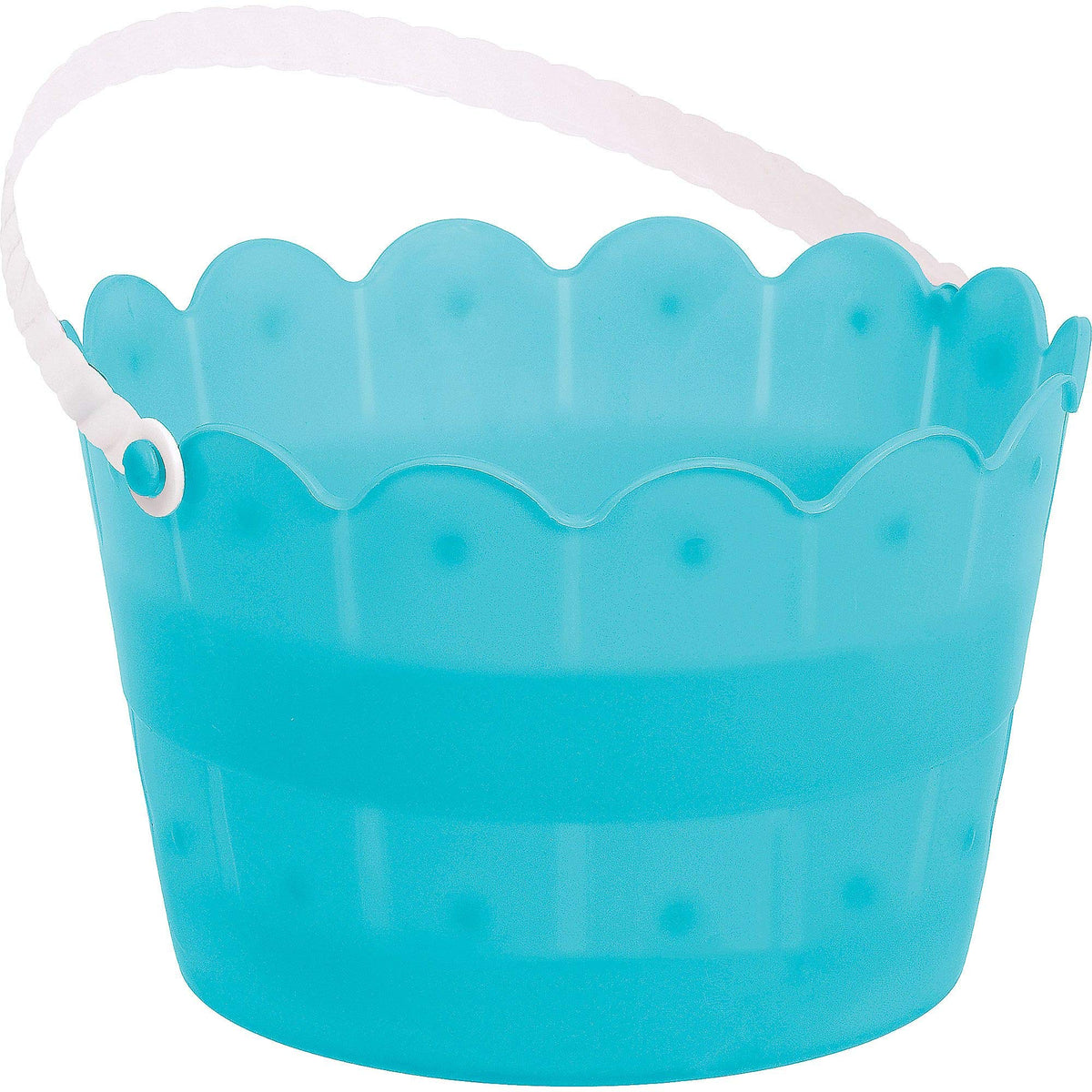 Amscan Kiwi Green Scalloped Plastic Bucket | 6" x 8" | 1Pc.