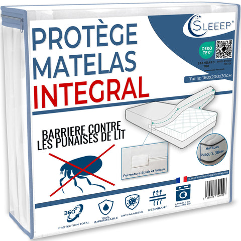 Mattress Cover 160 x 200 cm Anti-Bed Bug with Zip Waterproof Mattress Protector Integral OekoTex - Hotel Quality