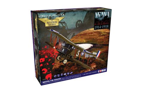 Corgi Diecast Bristol F2B Fighter 'Charlie Chaplin' 1:48 WWI Military Aircraft Display Model AA28802, Army Green