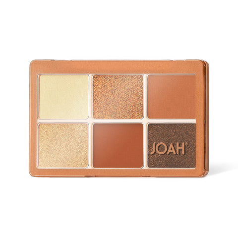JOAH Eyeshadow Palette, Escapades Eye Makeup, 6 Shades, Richly Pigmented, Long Lasting Powder Shadow In Matte & Shimmer Finishes, Korean Beauty Palettes, Black