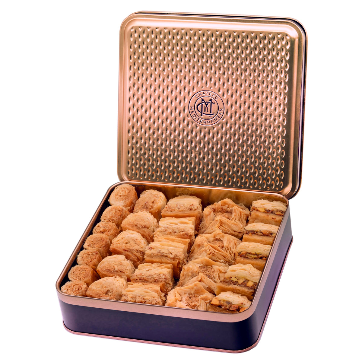Baklava Tin Selection 500g, Approx 27 pieces of Baklawa, Gift Tin, Chateau De Mediterranean