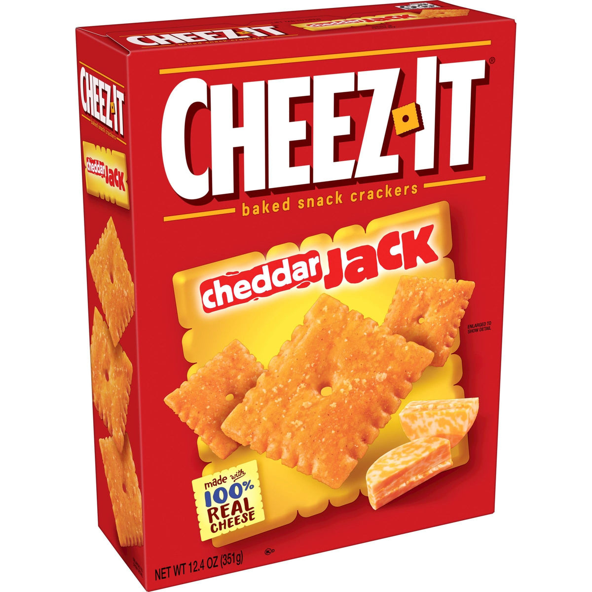 Cheez-It Cheese Crackers, Baked Snack Crackers, Lunch Snacks, Cheddar Jack, 12.4oz Box (1 Box)