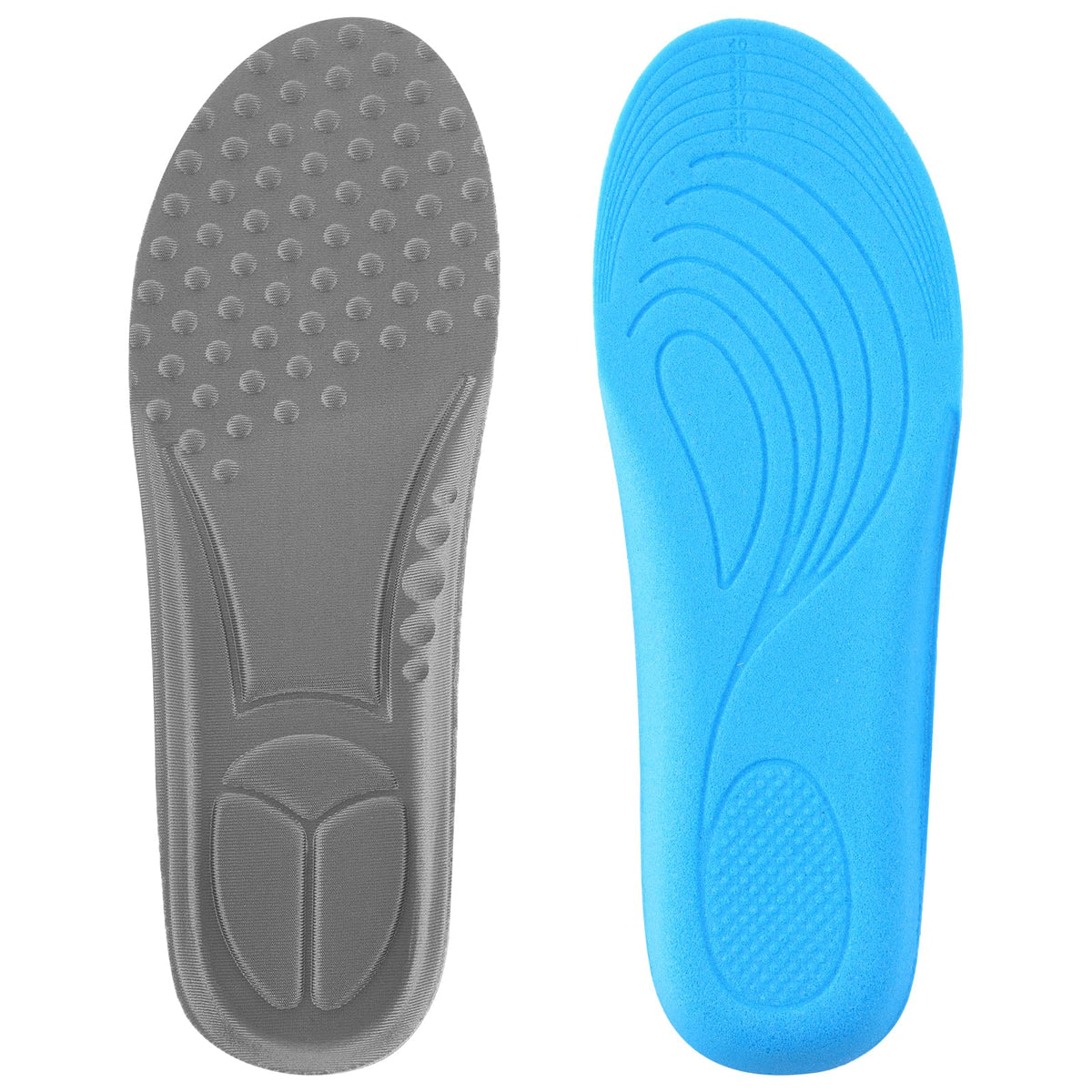 WLLHYF Shoe Insoles Memory Foam Insoles Cropable Comfort Replacement Cushion Shock Absorption Cushioning Shoe Inserts Soft Running Sports Inner Soles for Women Men (Women:UK 3-6, Gray)