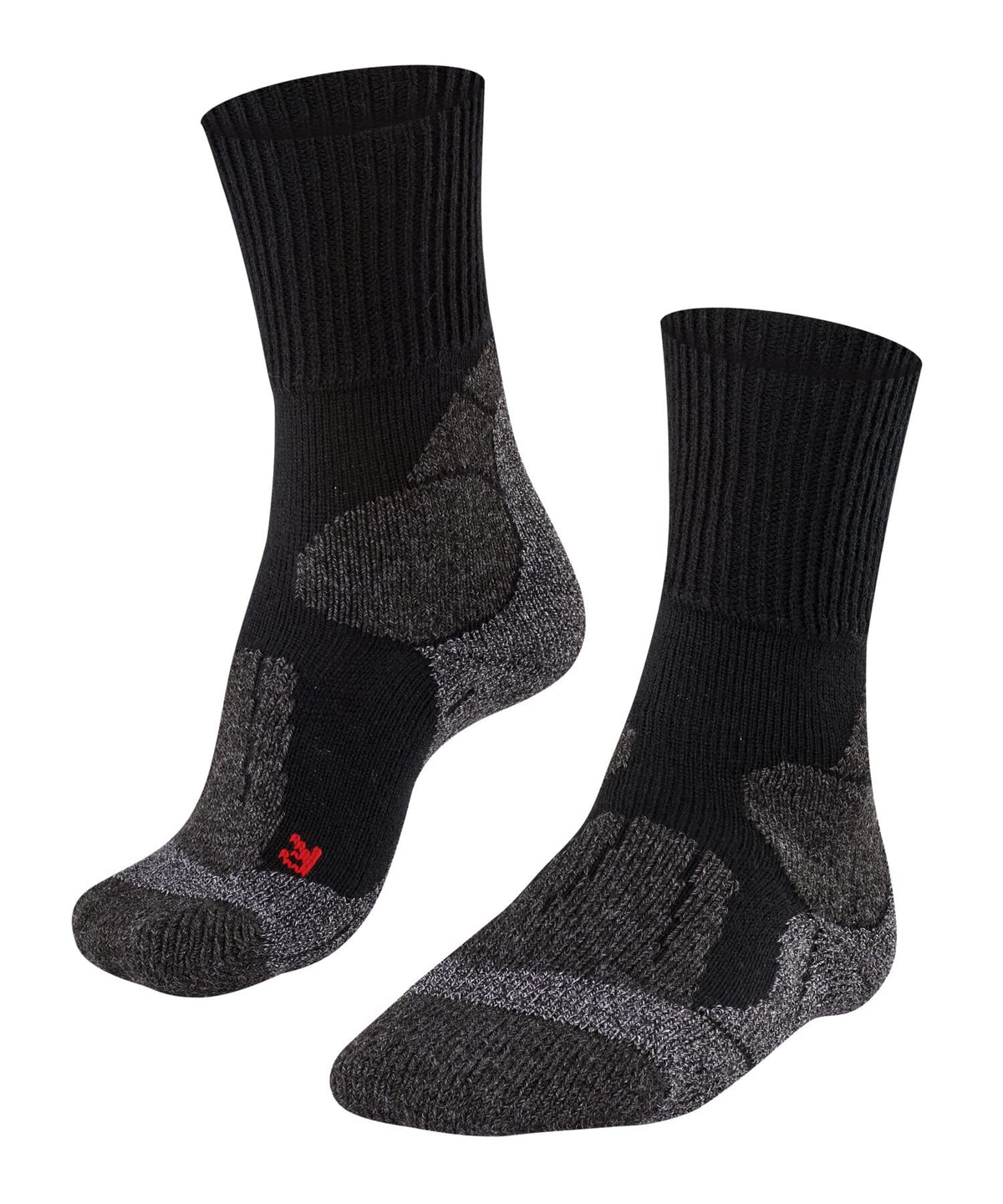 FALKE Men's TK1 Adventure M SO Wool Thick Anti-Blister 1 Pair Hiking Socks, Black (Black-Mix 3010), 5.5-7.5