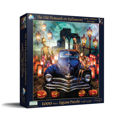 SUNSOUT INC - The Old Plymouth on Halloween - 1000 pc Jigsaw Puzzle by Artist: Celebrate Life Gallery - Finished Size 26" x 26" Halloween - MPN# 30143