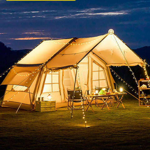CNAOHGHN Inflatable Tents for Camping,Weatherproof Family Cabin Tent,Outdoor Inflatable Tent with Mesh Windows,Waterproof,Picnic,Camping,Family Gathering,Easy to Install,Portable with Carry Bag