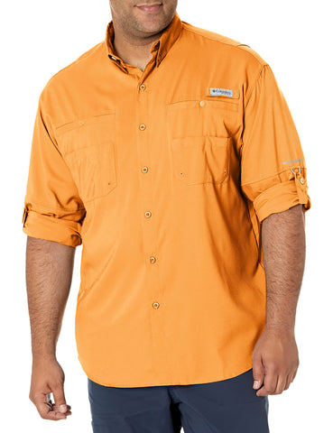 Columbia Men's Standard PFG Tamiami II UPF 40 Long Sleeve Fishing Shirt, Bright Nectar, X-Large