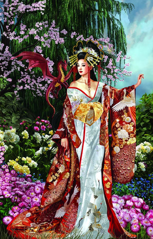 SUNSOUT INC - Queen of Silk - 1000 pc Jigsaw Puzzle by Artist: Nene Thomas - Finished Size 19" x 30" - MPN# 67648