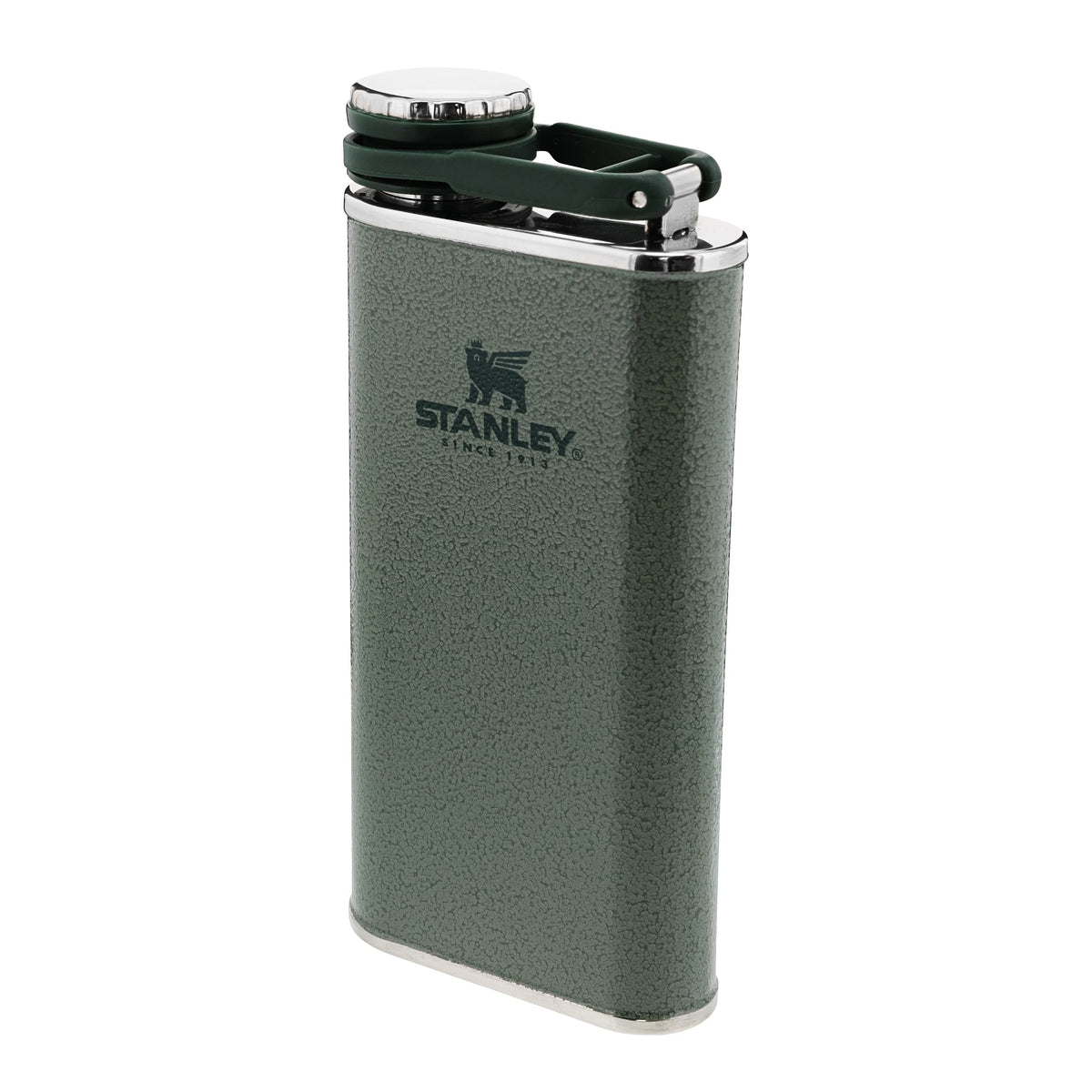 Stanley Classic Wide Mouth Hip Flask 0.23L - Large Opening For Easy Filling & Pouring - BPA-Free - Leakproof - Stainless Steel - For Whiskey Or Other Alcoholic Beverages - Green