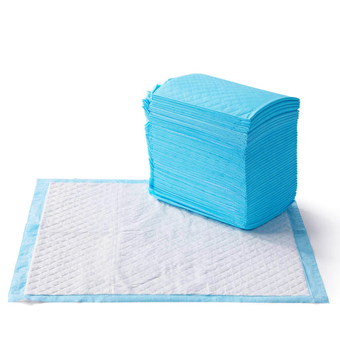 Amazon Basics Heavy Duty Dog and Puppy Training Pads, Leakproof with Quick-Dry Surface, Regular, Pack of 50, Blue & White