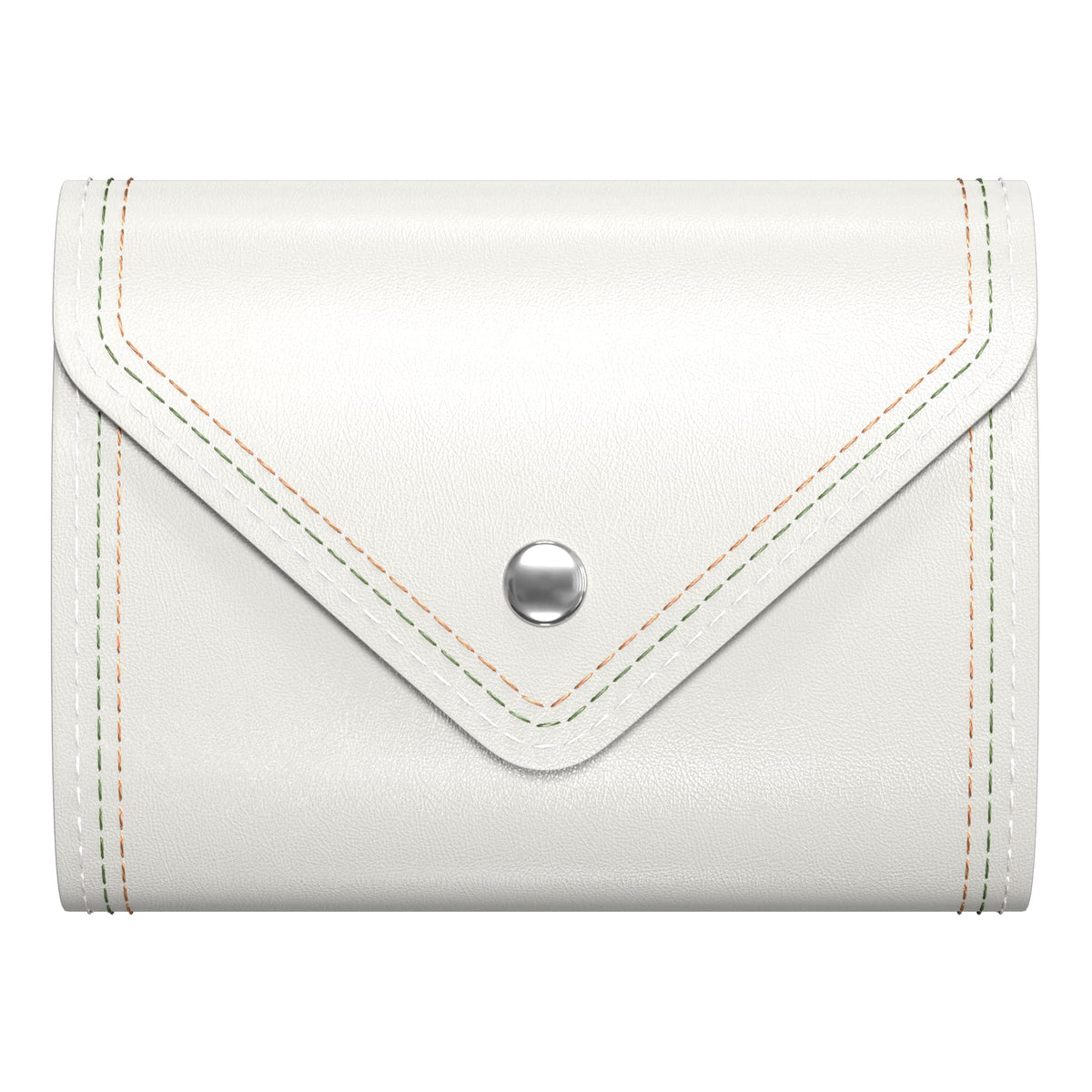 Nipichsha Credit Card Holder, Small Card Wallet, Slim Leather Card Holder Wallet, Pocket Business Card Case with Clasp for Women Men(White)