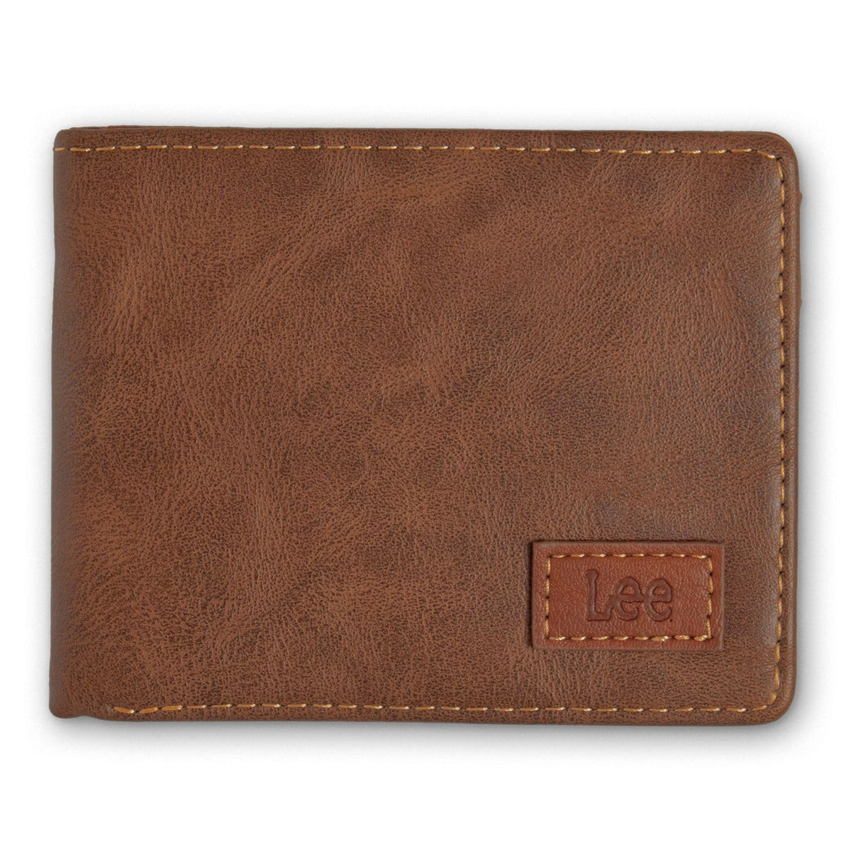 Men's Tumbled Leather Bifold Wallet, Brown