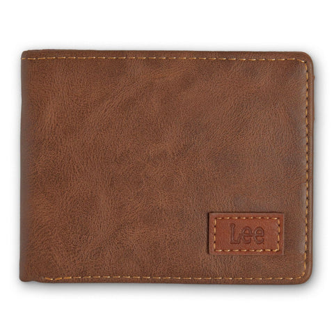 Men's Tumbled Leather Bifold Wallet, Brown