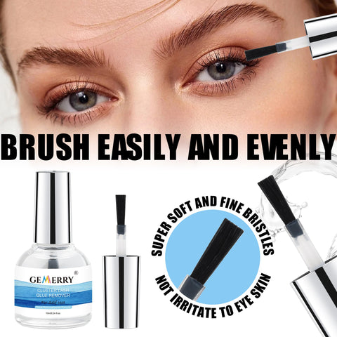 GEMERRY Cluster Lash Glue Remover 5ml Lash Remover for Lash Extensions Lash Glue Remover for Lash Clusters Self-Use Gentle Soft Bristle Brush Head Non-irritating Eyelash Extension Remover