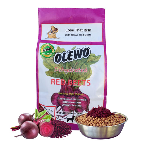 Olewo Original Red Beets for Dogs - Natural Anti Itch for Dogs, Dog Food Topper, Immune, Cleansing, Skin & Coat Support, Dehydrated Whole Food Dog Multivitamin, Fiber for Dogs, 1 lb