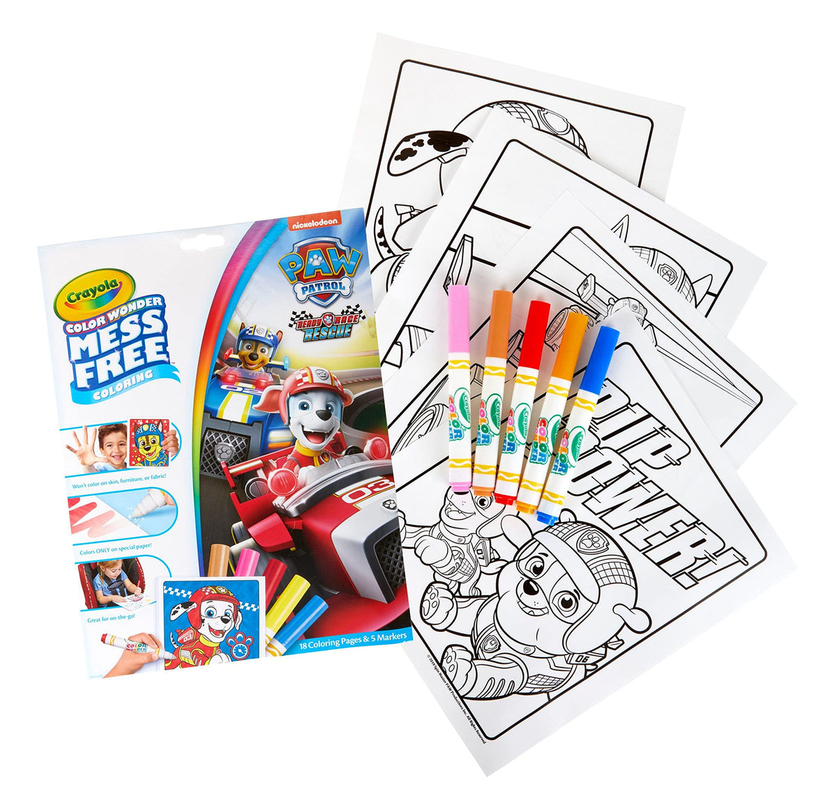 Crayola Paw Patrol Color Wonder, Ready Race Rescue, Mess Free Coloring Pages & Markers, Gift