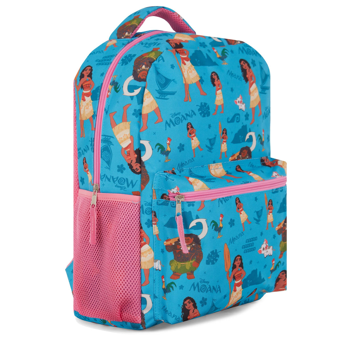 Disney Moana Nylon Allover Print Backpack - Moana & Maui's Oceanic Quest - Embrace the Adventure with Your Favorite Duo (Blue)