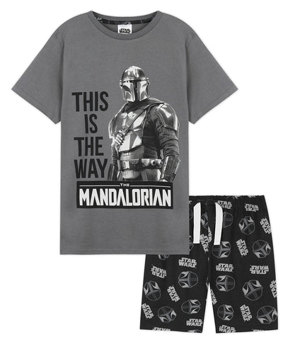 Disney The Mandalorian Shortie Pyjama for Boys (9-10 Years, Grey)