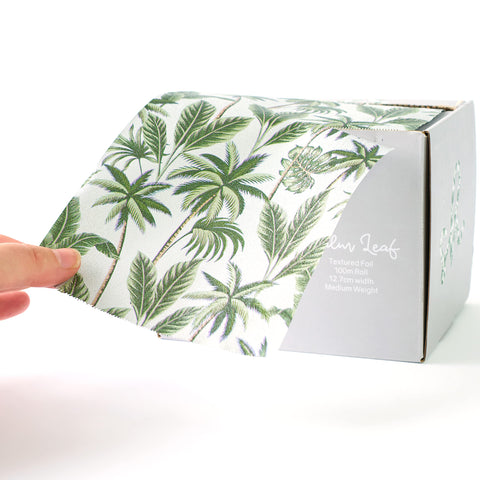 Stylish Extra Wide Hair Foil 12.7cm x 100m - Perfect for Highlighting & Balayage, Professional Hairdressers' Choice, Built-in Cutter, Embossed Palm Print - Chic Hairdressing Foil