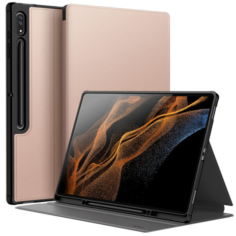 JETech Case for Samsung Galaxy Tab S8 Ultra 14.6-Inch 2022 with S Pen Holder, Slim Folio Stand Protective Tablet Cover, Multi-Angle Viewing (Rose Gold)
