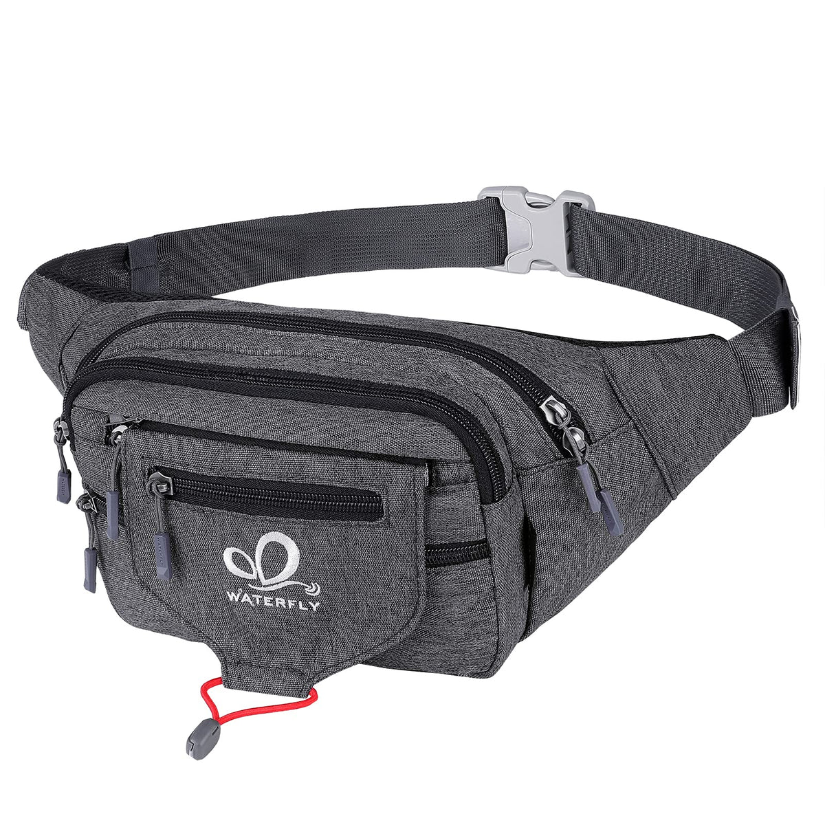 WATERFLY Fanny Pack Waist Bag: Runner Hip Pouch Bum Bag Running Belt Purse Fannie Pack for Walking Jogging Woman Man
