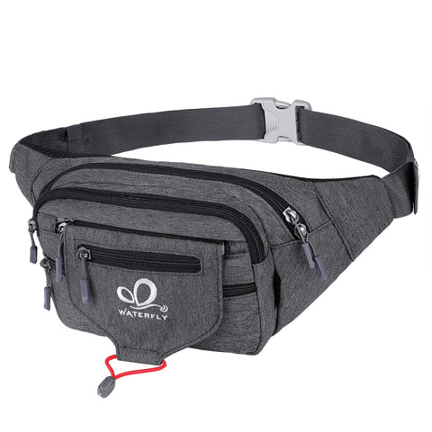 WATERFLY Fanny Pack Waist Bag: Runner Hip Pouch Bum Bag Running Belt Purse Fannie Pack for Walking Jogging Woman Man