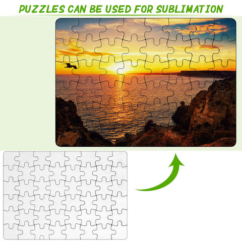 20 Sheets Blank Sublimation Jigsaw Puzzle Blank White Puzzle DIY Heat Press Transfer Puzzle Sublimation Custom Jigsaw Puzzle for Sublimation Blank Heat Press Puzzles (A5-48 Style)