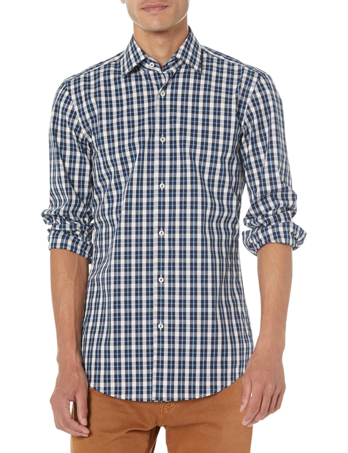 Cotton Plaid Button Down Shirt