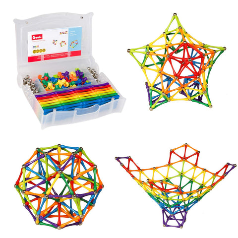 Goobi 300 Piece Magnetic Building Sticks Blocks Tiles Toy Magnet 3D Construction Set STEM Educational Toys for 3 4 5 6 7 8 Year Old Kids Boys Girls Adults with Storage Box and Instruction Guide