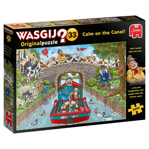 Jumbo, Wasgij, Retro Original 33 - Calm On The Canal, Unique Collectable Jigsaw Puzzles for Adults, 1,000 Piece