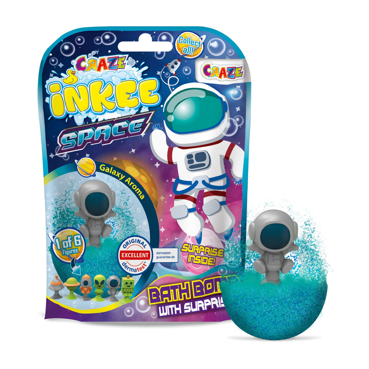 CRAZE Inkee Space Magic Fragrance Bath Ball with Suction Cup Surprise 23051 Bath Fun for Children