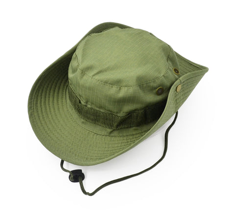 Outdoor Wide Brim Sun Protect Hat, Classic US Combat Army Style Bush Jungle Sun Cap for Fishing Hunting Camping Light Army Green 7