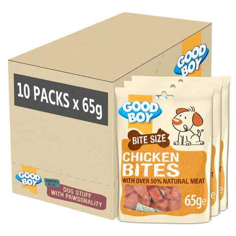 Good Boy - Bitesize Chicken Bites - Dog Training Treats - Made with Over 50% Natural Meat - 65 g ? - Low Fat Dog Treats - Case of 10
