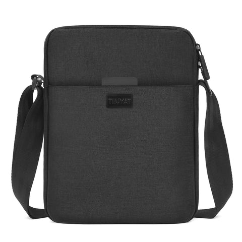 flintronic Mens Shoulder Bag, Waterproof Messenger Bag with Adjustable Strap, Lightweight Work Bag with Multiple Pockets, Crossbody Bag for Working Shopping School Travel Daily Use(Black)