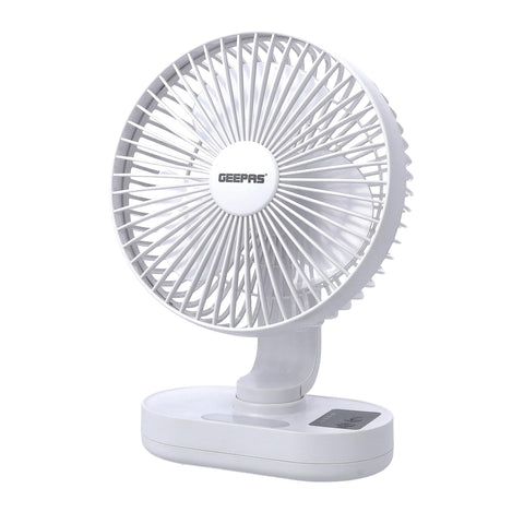 GEEPAS 8-inch Portable Rechargeable Desk Fan Adjustable Fan Head, 3 Speeds Silent Rechargeable Lithium Battery C Type Charger Floor Fan Up to 9 Hour Runtime, Adjustable Foldable Desk Table Fan