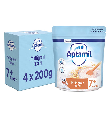 Aptamil Multigrain Porridge Baby Food Cereal, 7+ Months, 200g (Pack of 4)
