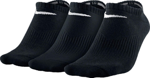 Nike Lightweight No Show 3 Pair Sock - Black/White, X-Large