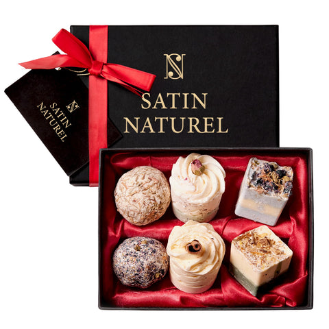 Mothers Day Gifts 6X Handmade Bath Bombs - Organic Bath Bombs for Women with Natural Essential Oil and Bio Shea Butter - Birthday Gifts for Women Gifts - Gift Box - Gifts for Her by Satin Naturel