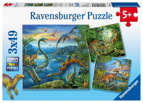 Ravensburger Dino Fascination - Dinosaur Jigsaw Puzzles for Kids Age 5 Years Up - 3x 49 Pieces