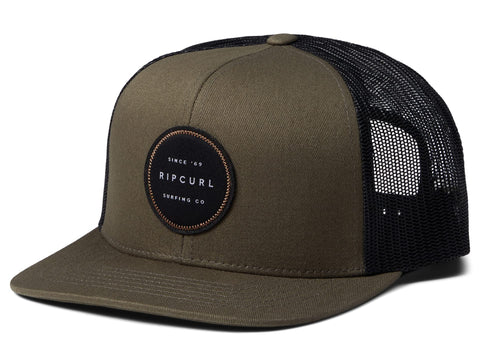 Rip Curl Icons Trucker Hat, Mesh Back Cap Snapback for Men, Adjustable, Forest Green