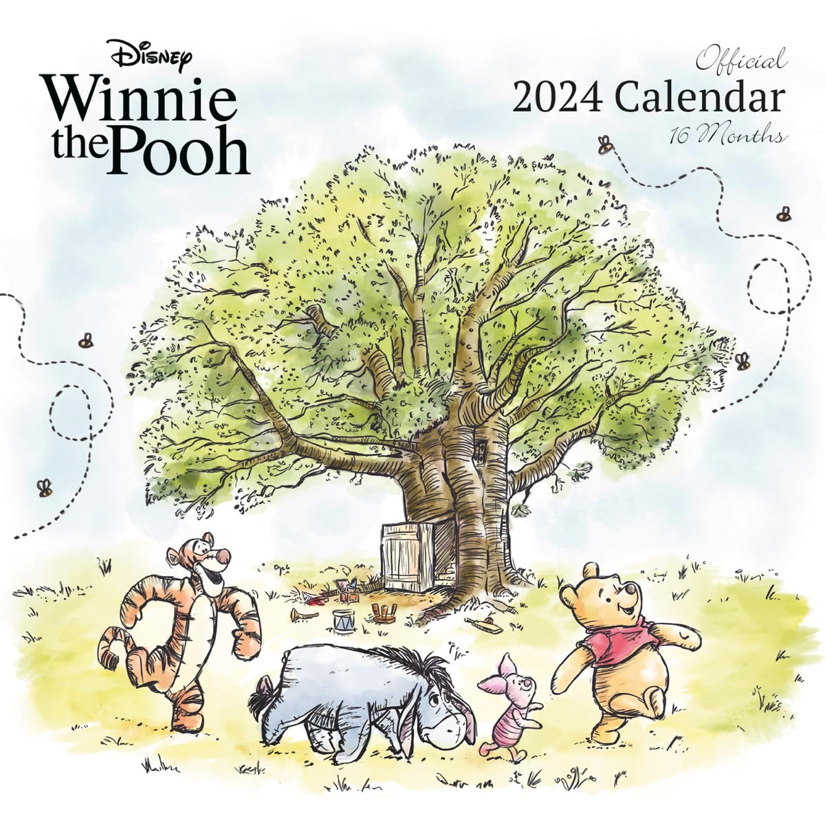 Disney Winnie The Pooh Calendar 2024 - Month to a View Planner 30cm x 30cm, Disney Gifts for Women and Men, Disney Gifts for Girls and Boys, Kids Calendar - Official Merchandise